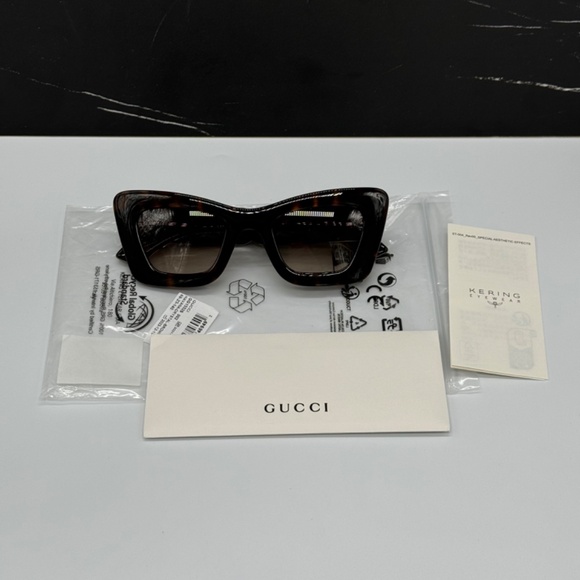 NEW GG1552S 002 BUTTERFLY HAVANA BROWN WOMEN SUNGLASSES GUCCI - Picture 11 of 12